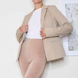 PTL Cinched Waist Tan Blazer